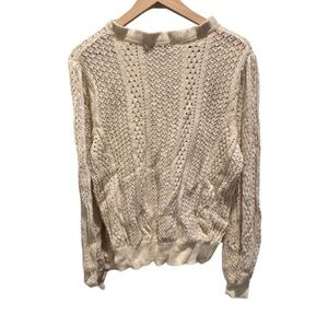 3/$30  EUC Rockin’ C Cream Knit Sweater with multicolor accent threads/yarn